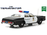 Greenlight 1/18 The Terminator 1977 Dodge Monaco Metropolitan Police with T-800 Endoskeleton Figure Greenlight DIE-CAST MODELS