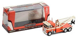 Greenlight 1/43 1984  Freightliner FLA 9664 Tow Truck - Orange with White and Brown - Hobbytech Toys