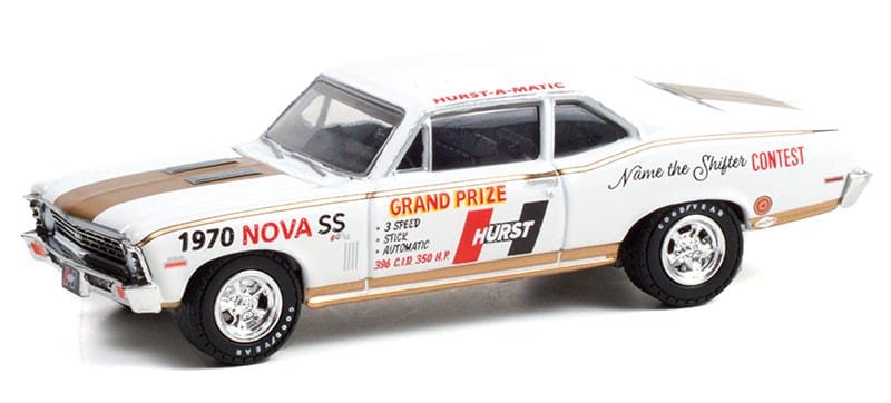 Greenlight 1/64 1970 Chevy Nova SS 54th International 500 Mile Sweepstakes Hurst Performance Grand Prize Car - Hobbytech Toys