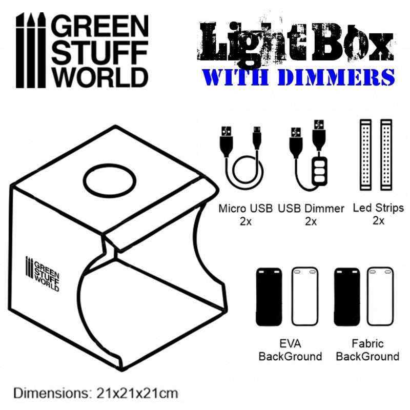Green Stuff World Light Box Studio 21x21x21cm - Hobbytech Toys