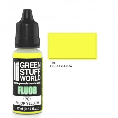 Green Stuff World 1701 Fluor Paint Yellow Acrylic 17ml Green Stuff World PAINT, BRUSHES & SUPPLIES