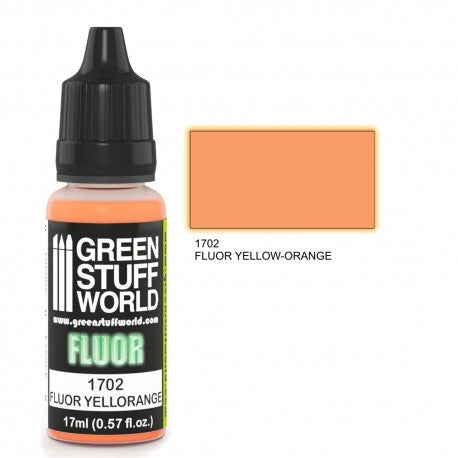 Green Stuff World 1702 Fluor Paint Yellow-Orange Acrylic 17ml Green Stuff World PAINT, BRUSHES & SUPPLIES