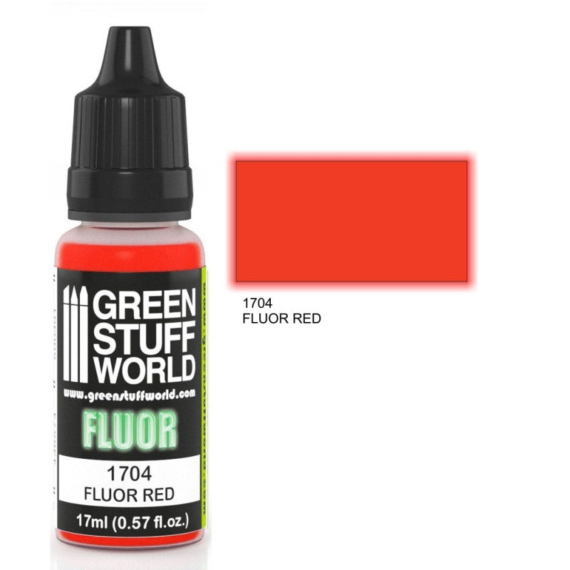 Green Stuff World 1704 Fluor Paint Red Acrylic 17ml Green Stuff World PAINT, BRUSHES & SUPPLIES
