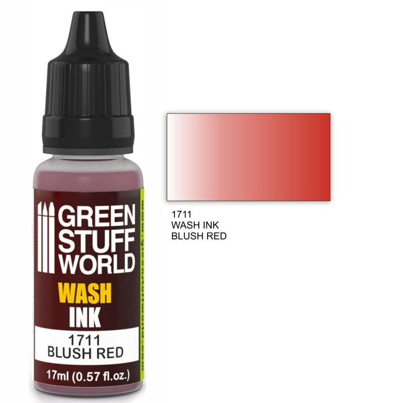 Green Stuff World 1711 Wash Ink Blush Red 17ml Green Stuff World PAINT, BRUSHES & SUPPLIES