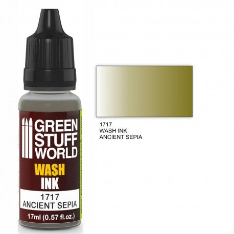 Green Stuff World 1717 Wash Ink Ancient Sepia 17ml Green Stuff World PAINT, BRUSHES & SUPPLIES