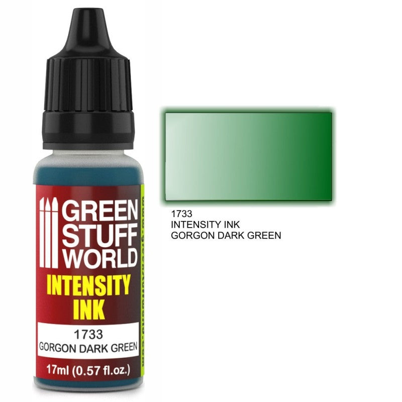 Green Stuff World 1733 Intensity Ink Gorgon Dark Green Acrylic 17ml Green Stuff World PAINT, BRUSHES & SUPPLIES