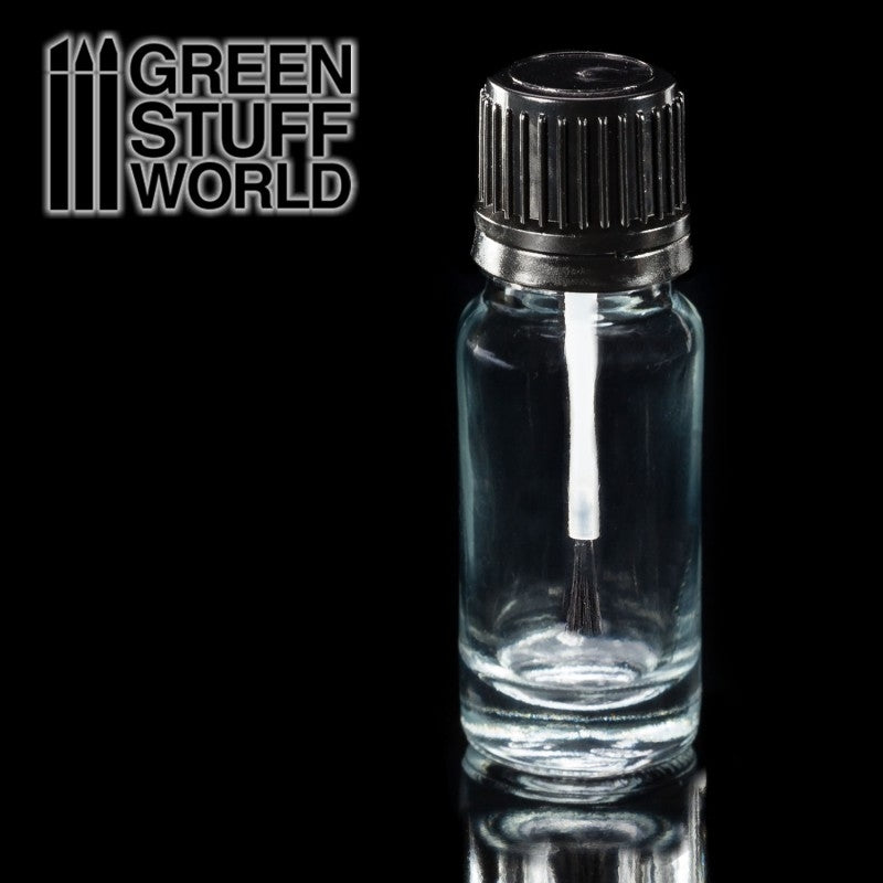 Green Stuff World Empty Glass Jar W/Brush Green Stuff World PAINT, BRUSHES & SUPPLIES