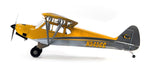 Detailed model of Hangar 9 Carbon Cub 15Cc Arf RC Plane in vibrant yellow and grey color scheme.