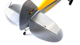 Hangar 9 Carbon Cub 15Cc Arf - Impressive remote-controlled plane with sleek silver body and bright yellow accents.