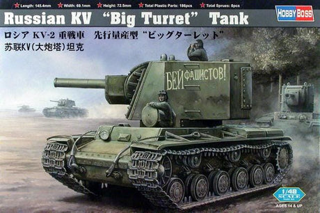 Hobby Boss 1/48 Russian Kv Big Turret Tank Hobby Boss PLASTIC MODELS