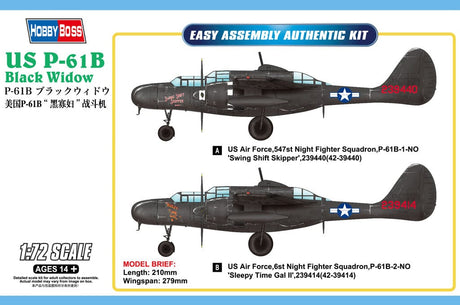 Hobby Boss 1/72 P-61B Black Widow Hobby Boss PLASTIC MODELS