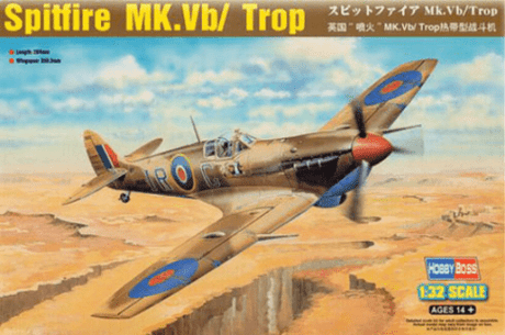 HobbyBoss 1/32 Spitfire MK.Vb/ Trop Plastic Model Kit [83206] - Hobbytech Toys