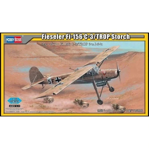 HobbyBoss 1/35 Fieseler Fi-156 C-3/TROP Storch Plastic Model Kit [80181] - Hobbytech Toys