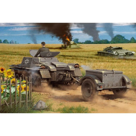HobbyBoss 1/35 Munitionsschlepper auf Panzerkampfwagen I Ausf A with Ammo Trailer Model Kit [80146] - Hobbytech Toys