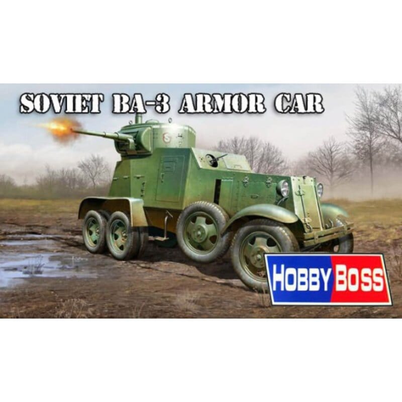 HobbyBoss 1/35 Soviet BA-3 Armor Car Plastic Model Kit [83838] - Hobbytech Toys