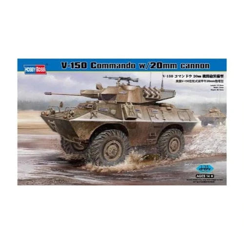 HobbyBoss 1/35 V-150 Commando w/20mm cannon Plastic Model Kit [82420] - Hobbytech Toys