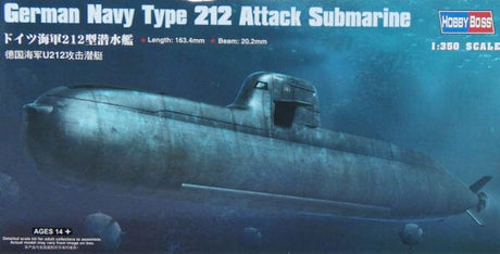 HobbyBoss 1/350 German Navy Type 212 Attack Submarine Plastic Model Kit [83527] - Hobbytech Toys