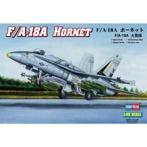 HobbyBoss 1/48 F/A-18A HORNET Plastic Model Kit [80320] - Hobbytech Toys