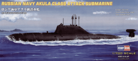 HobbyBoss 1/700 RUSSIA NAVY AKULA CLASS ATTACK SUB. Plastic Model Kit [87005] - Hobbytech Toys