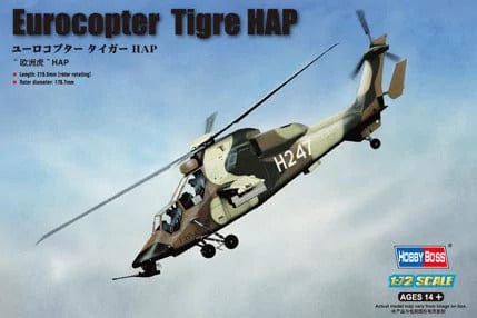 HobbyBoss 1/72 French Army Eurocopter EC-665 Tiger HAP Plastic Model Kit [87210] - Hobbytech Toys