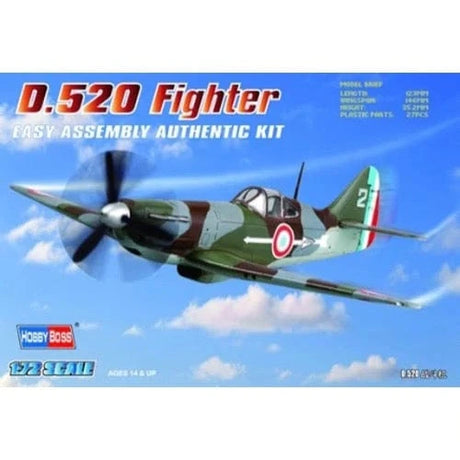 HobbyBoss 1/72 French D.520 Fighter Plastic Model Kit [80237] - Hobbytech Toys