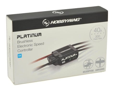 Hobbywing 30215001 Platinum 40A V4 4S ESC Hobbywing RC PLANES - PARTS