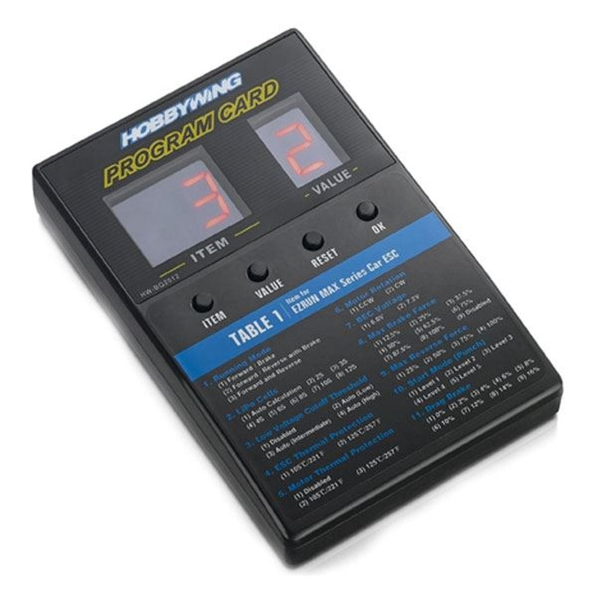 Hobbywing General LED Program Card Hobbywing RC CARS - PARTS