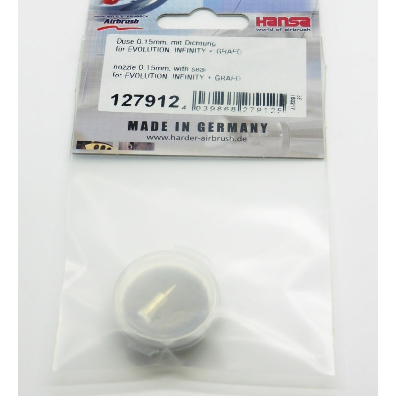 Harder And Steenbeck 127912 Nozzle 0.15mm, With Seal For Evolution, Infinity + Grafo Harder and Steenbeck AIRBRUSHES & COMPRESSORS