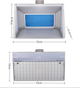 Hseng E550BLK Spray Booth With LED Lights (55x48x35cm) Hseng AIRBRUSHES & COMPRESSORS