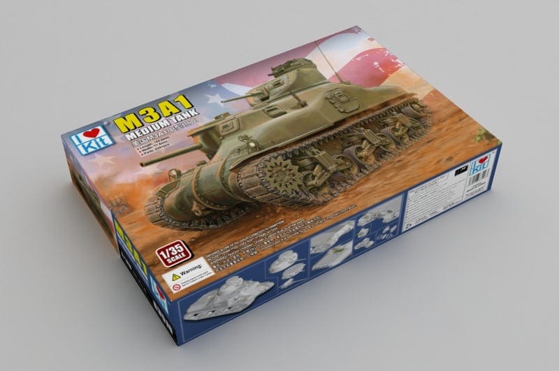 I Love Kit 1/35 M3A1 Medium Tank Plastic Model Kit [63516] - Hobbytech Toys