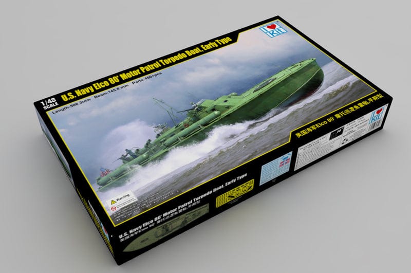 I Love Kit 1/48 Elco 80' Motor Patrol Torpedo Boat, Early Type Plastic Model Kit [64802] - Hobbytech Toys