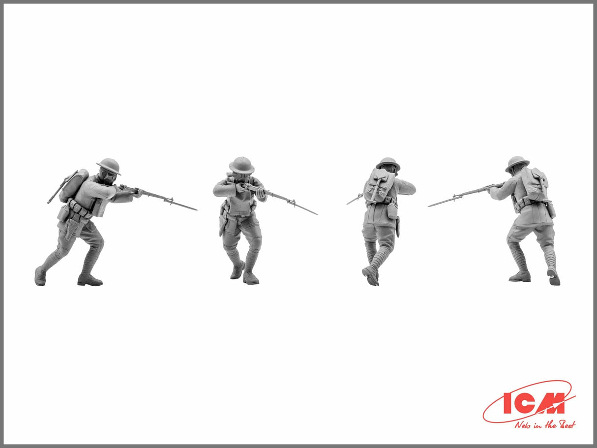 ICM 1/35 US Infantry in Gas Masks (1918)(4) ICM PLASTIC MODELS