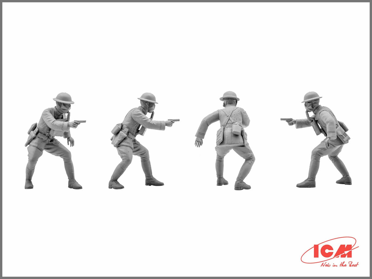 ICM 1/35 US Infantry in Gas Masks (1918)(4) ICM PLASTIC MODELS