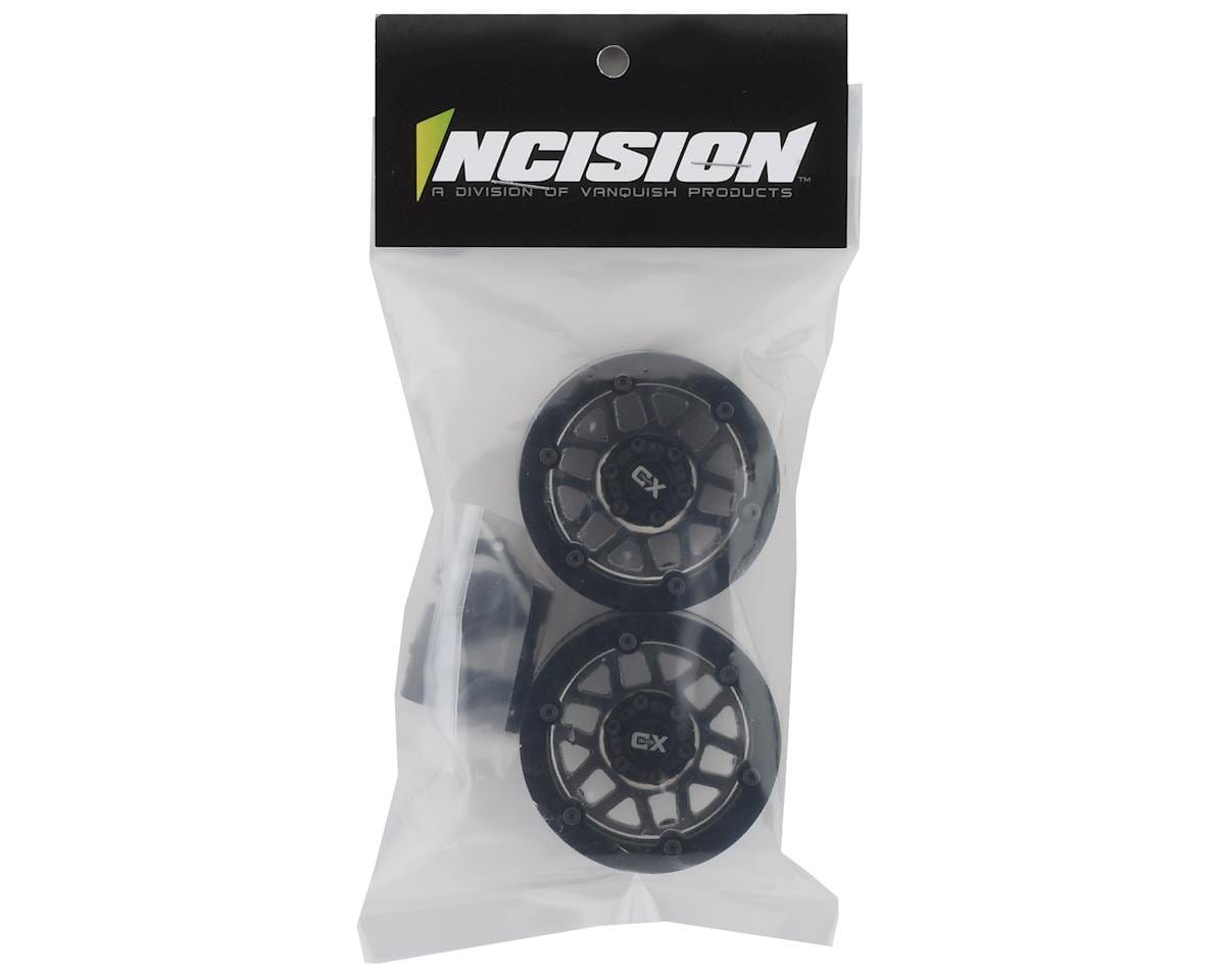 Incision KMC XD229 Machete 1.9 Plastic Beadlock Wheels (2) (Black Chrome) Incision RC CARS - PARTS