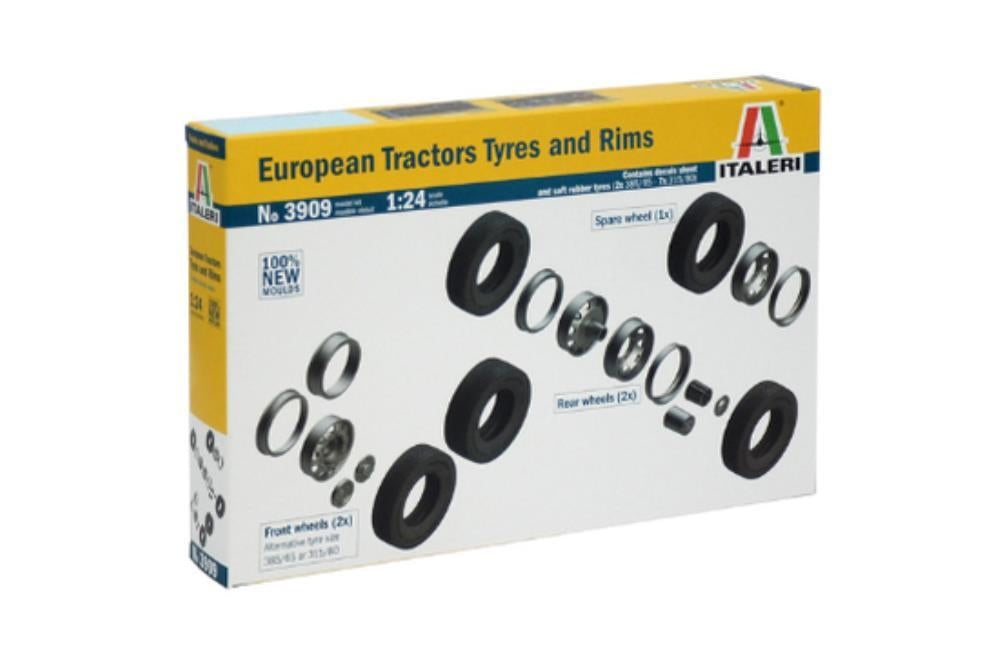Italeri 1/24 European Tractors Tyres And Rims Plastic Model Kit Italeri PLASTIC MODELS
