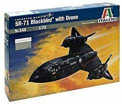 Italeri 0145S 1/72 SR-71 Blackbird With Drone Plastic Model Kit - Hobbytech Toys