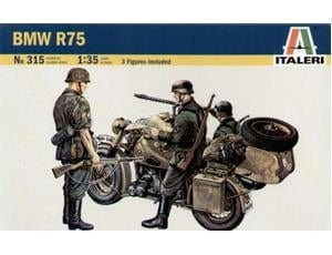 Italeri 1/35 Bmw R75 With Sidecar Plastic Model Kit Italeri PLASTIC MODELS