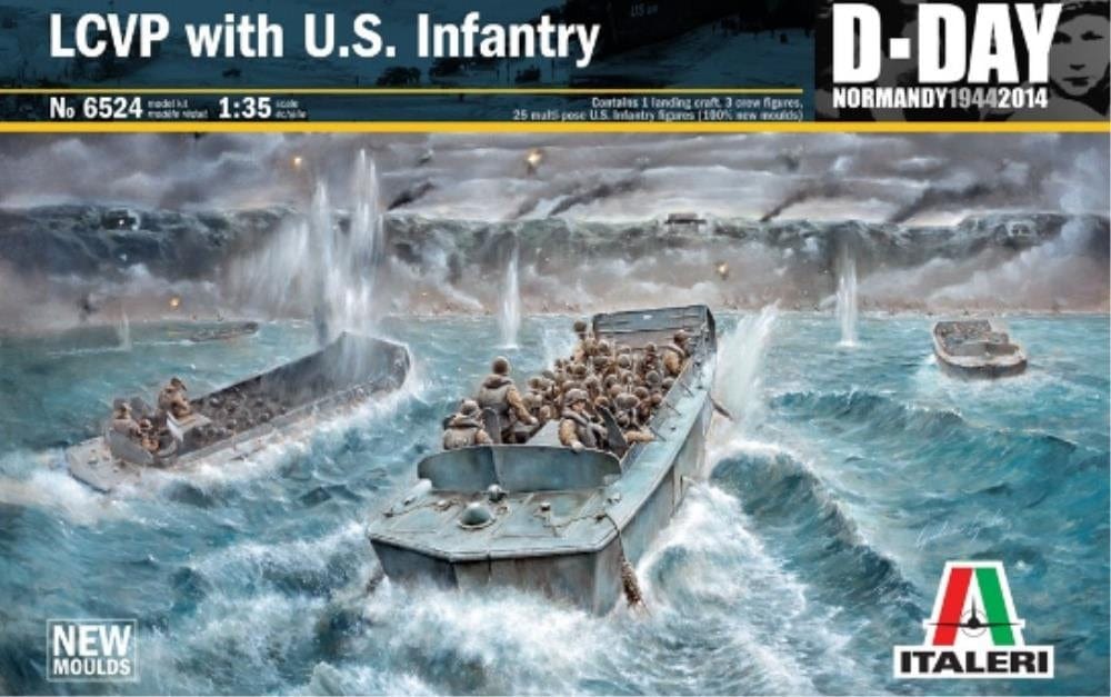 Italeri 1/35 Lcvp With Us Infantry Plastic Model Kit Italeri PLASTIC MODELS