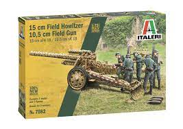 Italeri 1/72 15cm Field Howitzer / 10.5cm Field Gun With 5 Figures Italeri PLASTIC MODELS