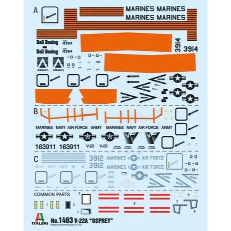 Italeri 1463S 1/72 V-22A Osprey Plastic Model Kit - Hobbytech Toys