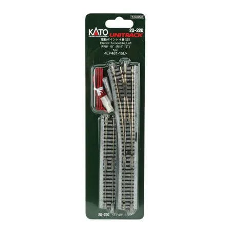 Kato N #4 Electric (Remote) Turnout - Unitrack - Left Hand Kato TRAINS - N SCALE
