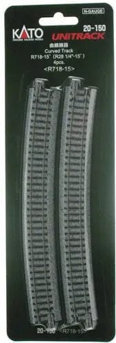 Kato N Curved Roadbed Track Section - Unitrack - 15 Degree, 28-1/4in 718mm Radius Kato TRAINS - N SCALE