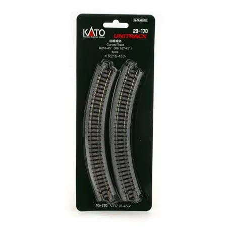 Kato N Curved Roadbed Track Section - Unitrack - 45-Degree, 8-1/2in 216mm Diameter Kato TRAINS - N SCALE