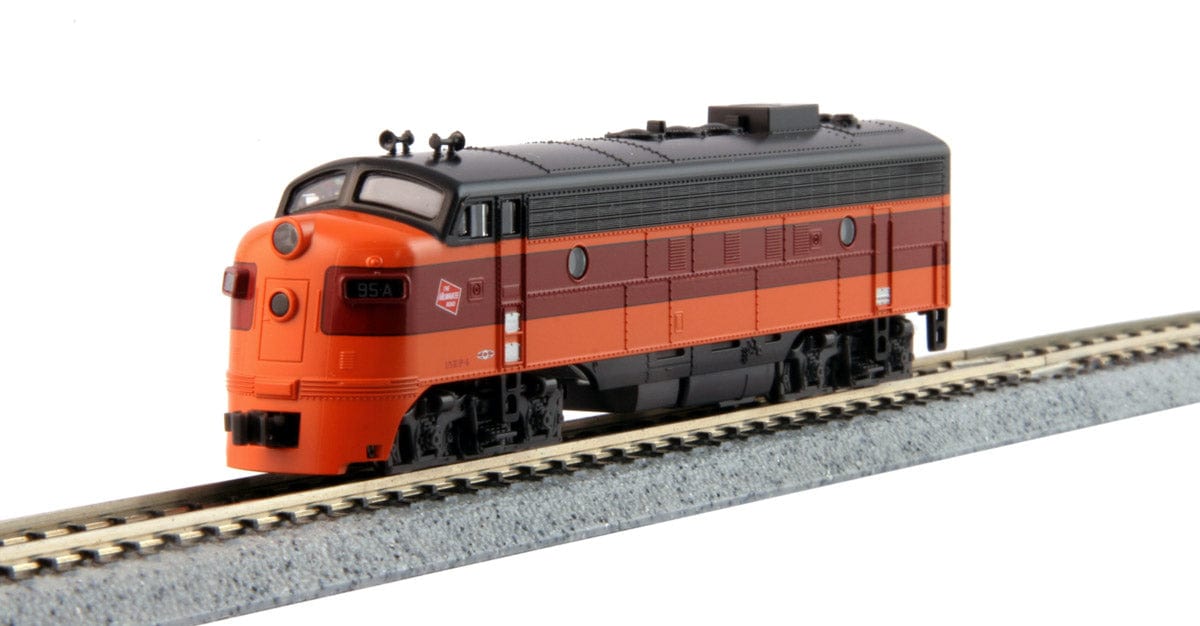 Kato N EMD FP7A-F7B Set - DCC - Milwaukee Road #95A, 95B (orange, maroon) - Hobbytech Toys