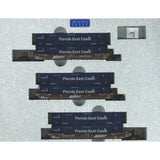 Kato N Gunderson MAXI-IV 3-Unit Well Car w/53ft Containers - Ready to Run - BNSF Railway 254007 (Boxcar Red, Wedge Logo, FEC Containers) - Hobbytech Toys