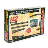 Kato N M2 Basic Oval and Passing Track Set with Power Pack - Unitrack - 79-1/2 x 29-9/16"  201.9 x 75.1cm Oval, 12-3/8 Radius Curves - Hobbytech Toys