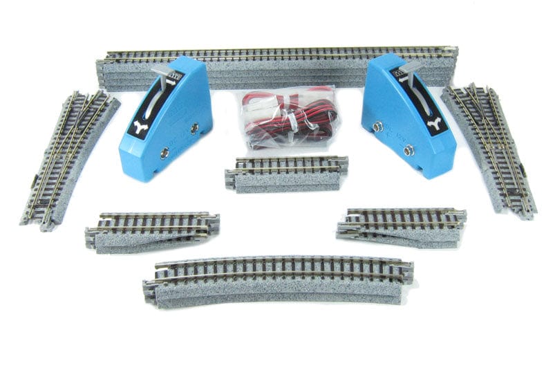 Kato N V4 Switching Siding Set - Unitrack - Includes 2 #4 Remote Turnouts and Straight Sections - Hobbytech Toys