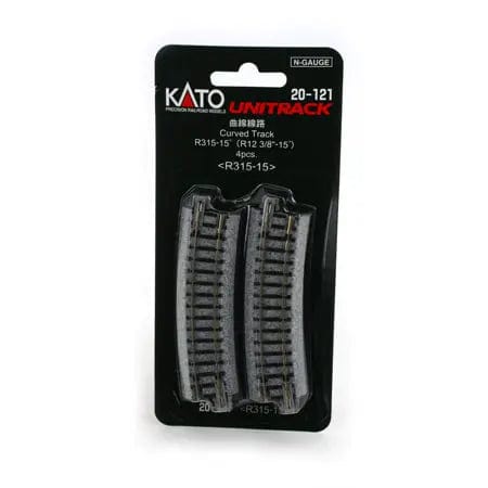 Kato Unitrack N 315mm 12-3/8in Radius Curve 15-Degree (4) Kato TRAINS - N SCALE