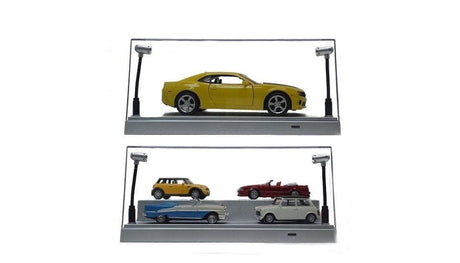 KC 1/24 Or 1/43 Silver Base Led Lighted Display Case NULL DIE-CAST MODELS