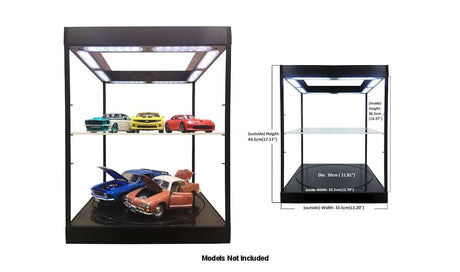 Large Led Display Case W/2 Adjustable Shelves (W)-28.8 X (D)-18.8 X (H)42.8Cm NULL DIE-CAST MODELS